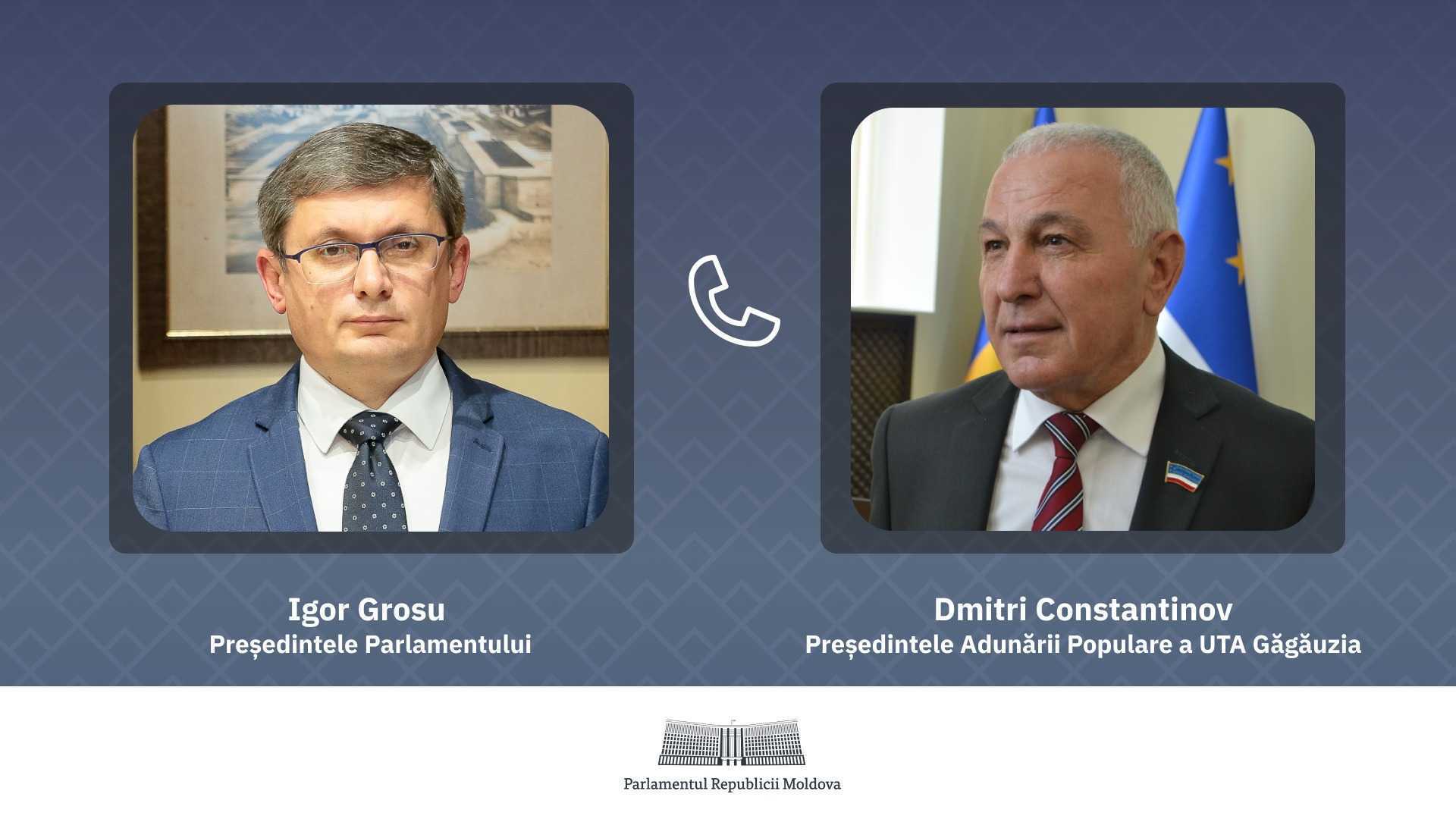 Igor Grosu a discutat cu  noul președinte al Adunării Populare a UTA Găgăuzia, Dmitri Constantinov