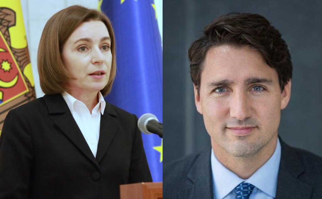 Președinta Maia Sandu a avut o convorbire telefonică cu premierul canadian, Justin Trudeau