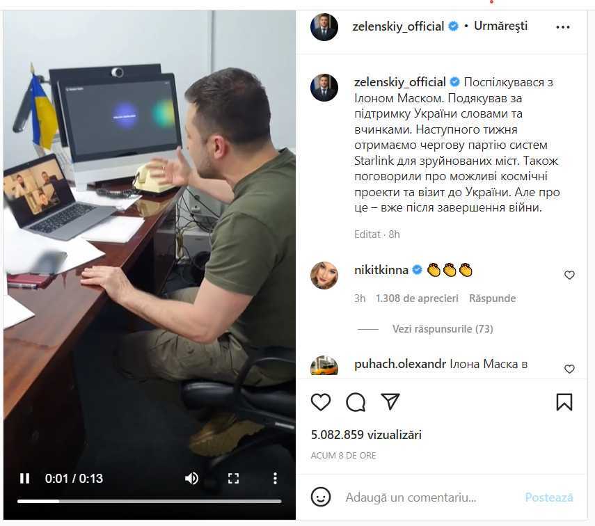 Elon Musk oferă Ucrainei acces la internet prin rețeaua sa de sateliți / VIDEO