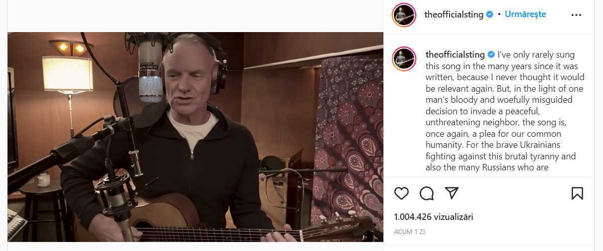 Sting strânge ajutor umanitar pentru ucraineni