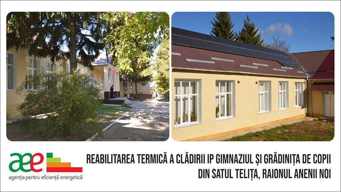 Gimnaziul și grădinița de copii din s. Telița, r-nul Anenii Noi, reabilitate termic cu suportul AEE