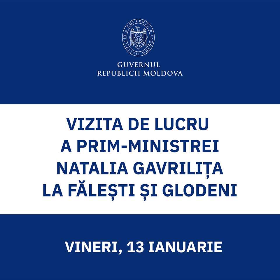 Prim-ministra Natalia Gavrilița va efectua o vizită de lucru la Glodeni și Fălești