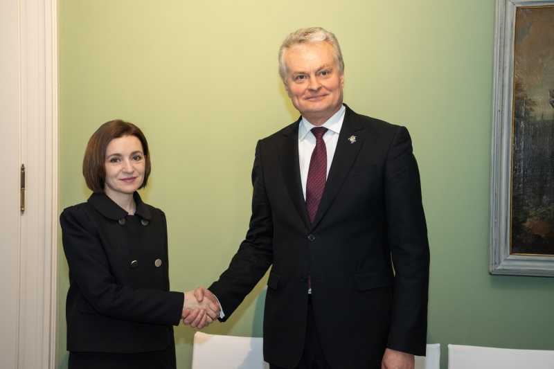 Președinta Maia Sandu s-a întâlnit la München cu Președintele Lituaniei, Gitanas Nausėda