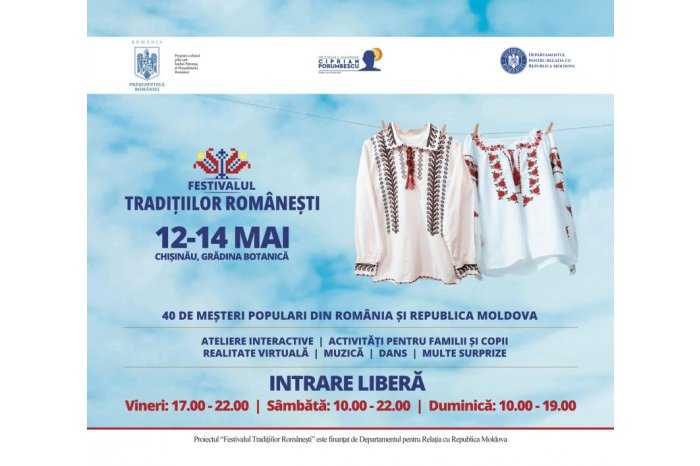 Festivalul Tradițiilor Românești la Chișinău va avea loc pe 12-14 mai