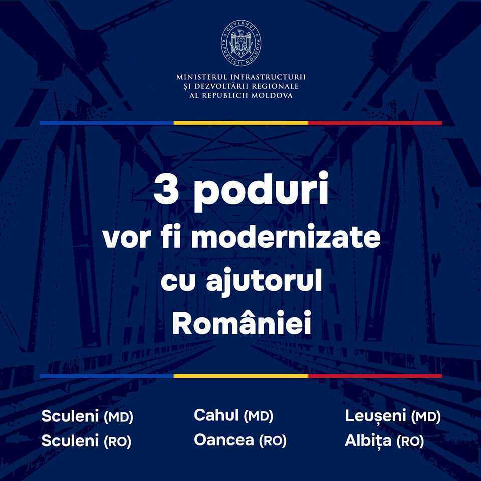 Trei poduri peste Prut vor fi reconstruite până la finele anului 2027