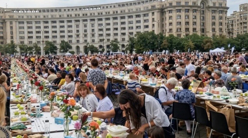 20.000 de oameni, aceeași masă și peste cinci tone de mâncare. Ce meniu a fost servit la București