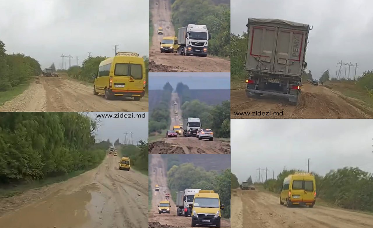 Promisiuni de la autorități, noroi în teren: autobuzele cu elevi, în pericol pe un drum din Ștefan Vodă