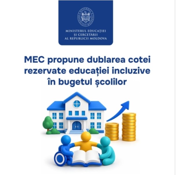 Ministerul Educației și Cercetării propune dublarea cotei rezervate educației incluzive în bugetul școlilor
