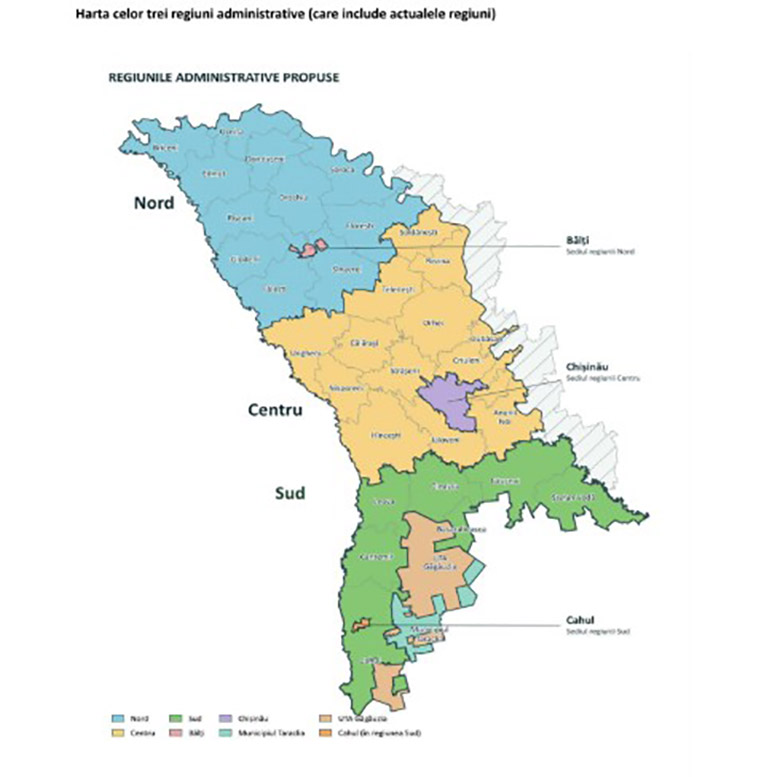 Moldova își schimbă harta: 32 de raioane dispar, apar trei regiuni. Ce se întâmplă cu Chișinăul, Bălțiul și Taraclia