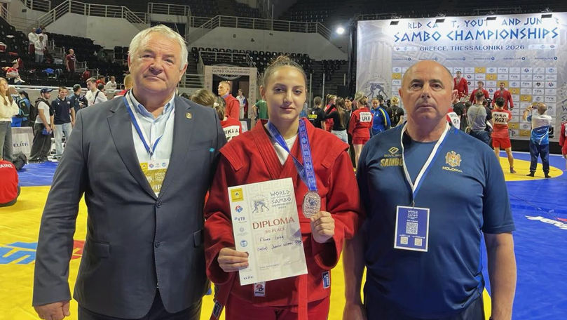 Medalie pentru Moldova la Mondialul de sambo: Irina Florea a învins Grecia și a luat bronzul